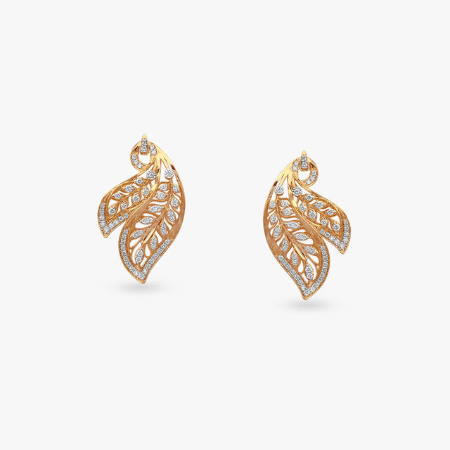 Enchanted Leaf Diamond Pendant and Earrings Set 4