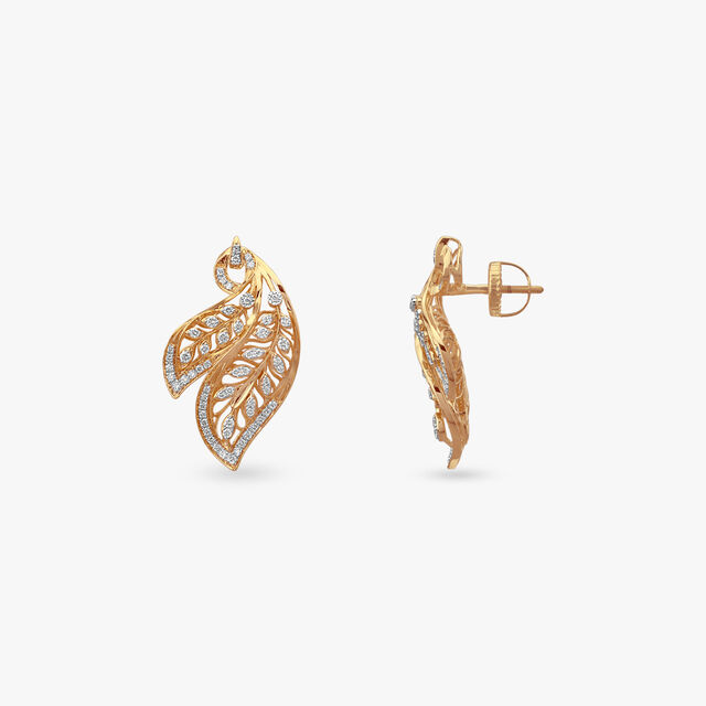 Enchanted Leaf Diamond Pendant and Earrings Set 5