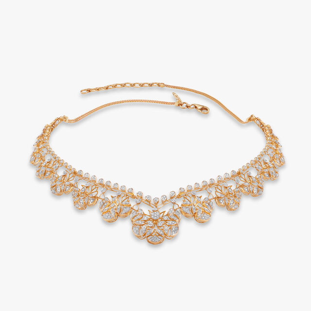 Gilded Serenity Diamond Necklace Set 