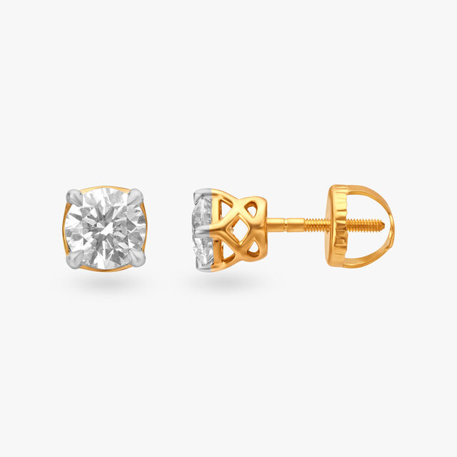 Radiant Sunbeam Solitaire Stud Earrings 2