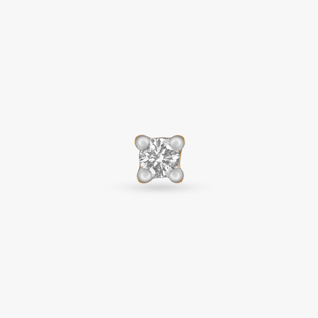 Single Stone Diamond and Gold Nose Pin,,hi-res 2