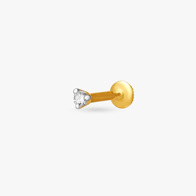 Dainty Gold and Diamond Nose Pin,,hi-res 