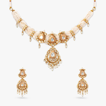 Pearl Riwaayat Gold Necklace Set