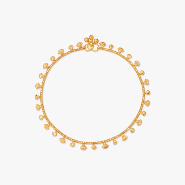 Dewdrop Delight Gold Anklet