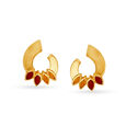 Vine Pattern Fancy Gold Stud Earrings 