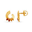 Vine Pattern Fancy Gold Stud Earrings 2
