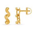 Eccentric 22 Karat Yellow Gold Wave Studs 2