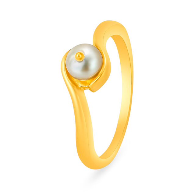 Pristine Pearl Gold Finger Ring,,hi-res
