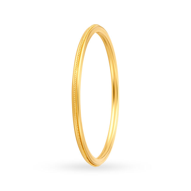 Carved Glossy Gold Bangle 2