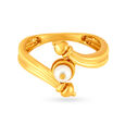 Exquisite 22 Karat Yellow Gold And Pearl Finger Ring 3