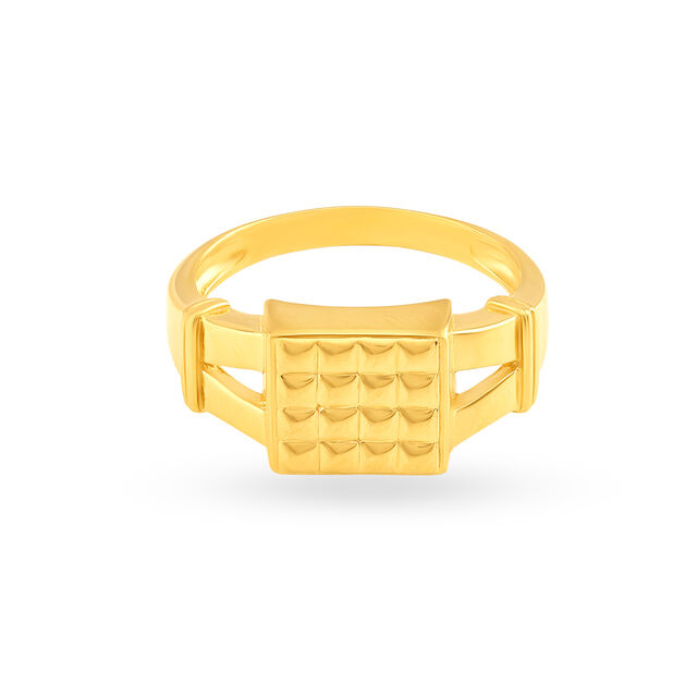 Impressive 22 Karat Yellow Gold Spiked Square Finger Ring,,hi-res 2
