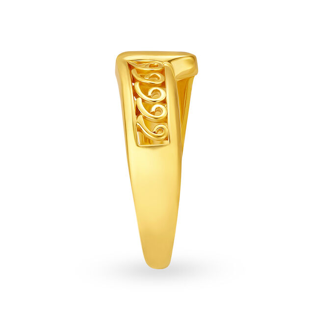 Aesthetic 22 Karat Yellow Gold Swirled Finger Ring 4