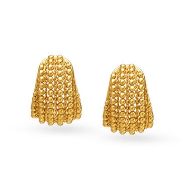 Stately Rawa Work Gold Stud Earrings