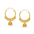 Elegant Traditional Gold Hoop Bali Earrings,,hi-res 