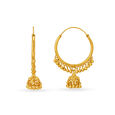 Captivating Jhumka Style Gold Hoop Earrings 2