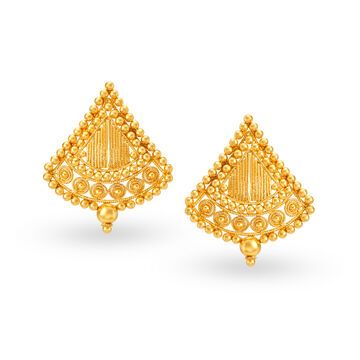 Regal 22 Karat Yellow Gold Triangle Studs