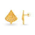 Regal 22 Karat Yellow Gold Triangle Studs 2