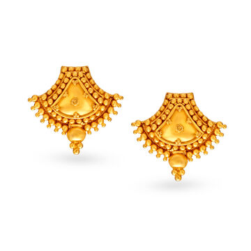 22 Karat Gold Stylised Triangle Studs