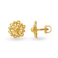 Defined Single Stone Gold Stud Earrings 2