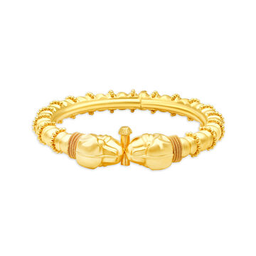 Stately Temple Inspired Gold Bangle