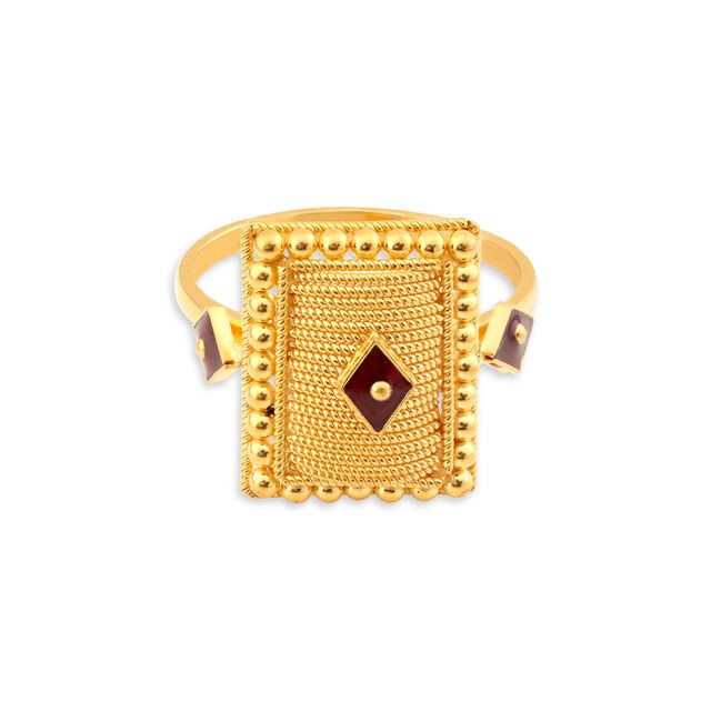 Magnificent 22 Karat Yellow Gold Rectangle Ring,,hi-res 4