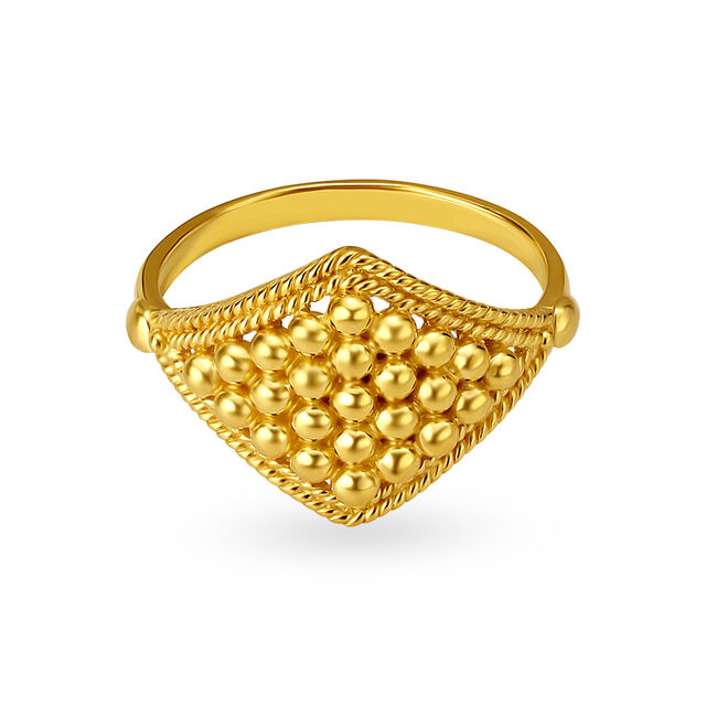 Traditional Gold Beaded Ring,,hi-res