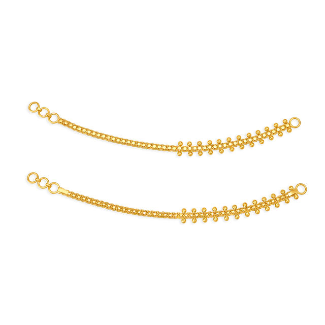 Glimmering 22 Karat Yellow Gold Beaded Mattal 