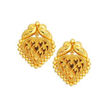 Majestic 22 Karat Yellow Gold Heart Studs