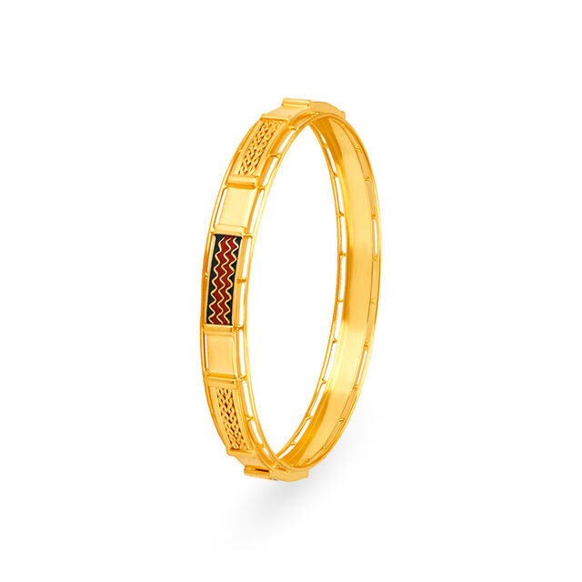 Wavy Pattern Gold Bangle 2