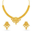 Opulent 22 Karat Yellow Gold Beaded Necklace And Earrings Set,,hi-res 