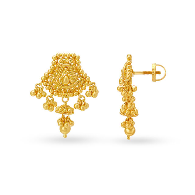 Opulent 22 Karat Yellow Gold Beaded Necklace And Earrings Set,,hi-res 5
