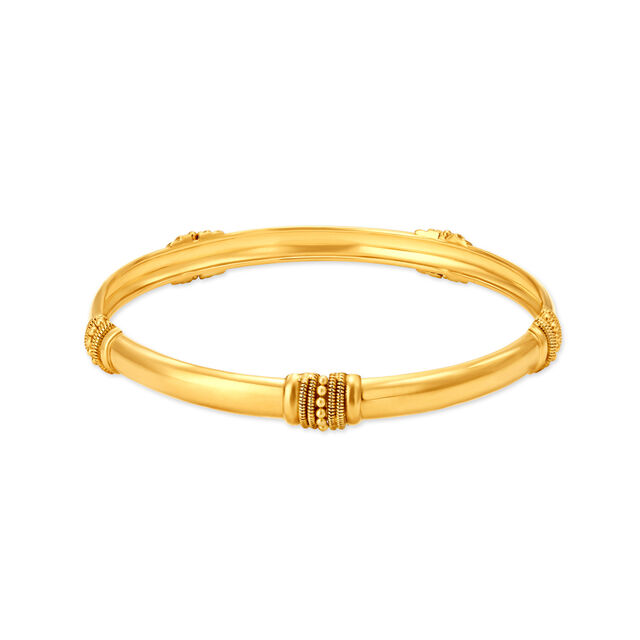 Impressive 22 Karat Yellow Gold Pillar Bangle,,hi-res 2