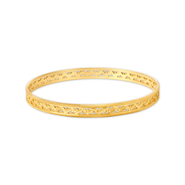 Resplendent Yellow Gold Carved Bangles