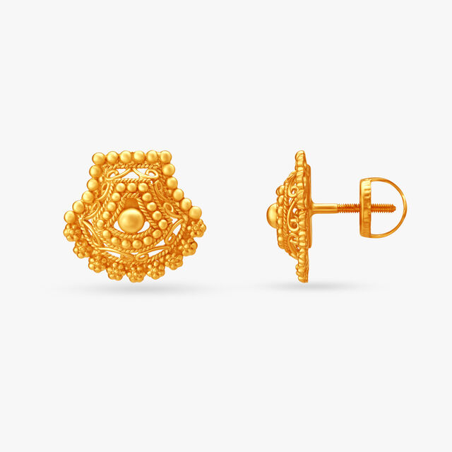 Intricate Stamp Stud Earrings,,hi-res 2