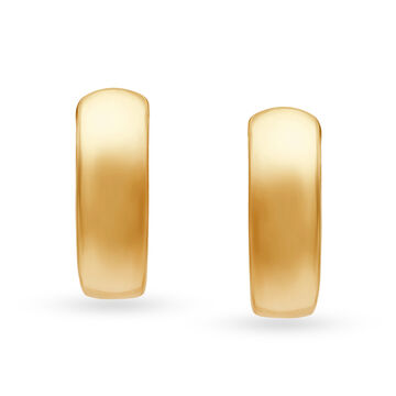 Minimalist Yellow Gold Burnished Hoop Earrings