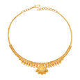 Beautiful Yellow Gold Trapezoid Necklace and Earrings Set 2