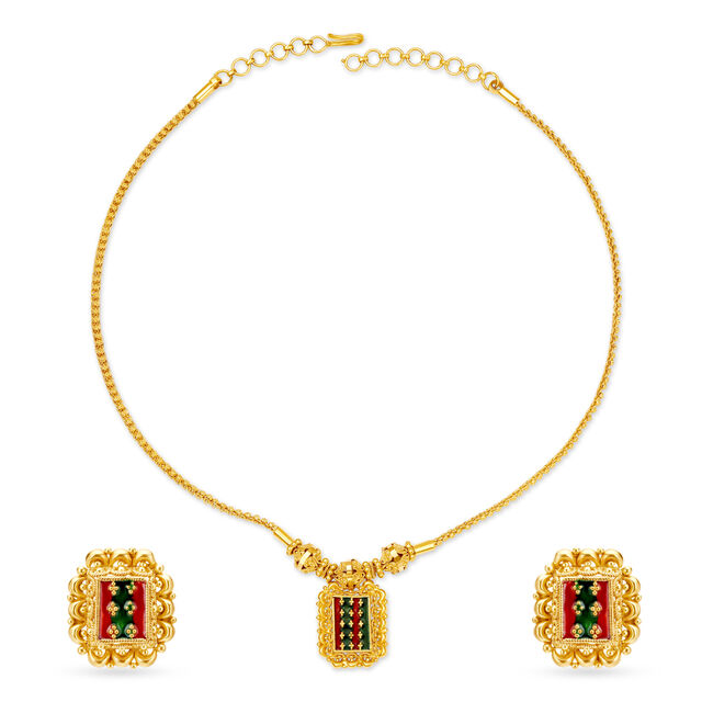 Glimmering Gold Necklace Set,,hi-res 