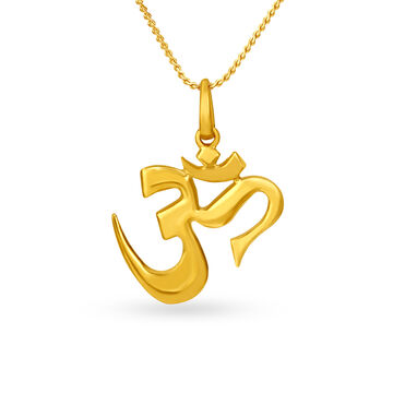 Auspicious Yellow Gold Om Pendant