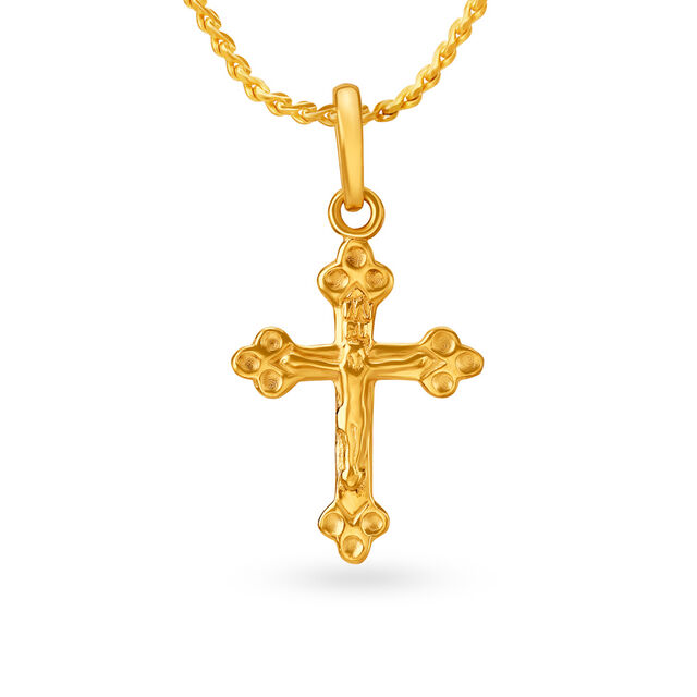 Yellow Gold Gold Cross Pendant Designs 18Kt Yellow Gold Cross
