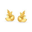 Cutesy Fancy Gold Stud Earrings 