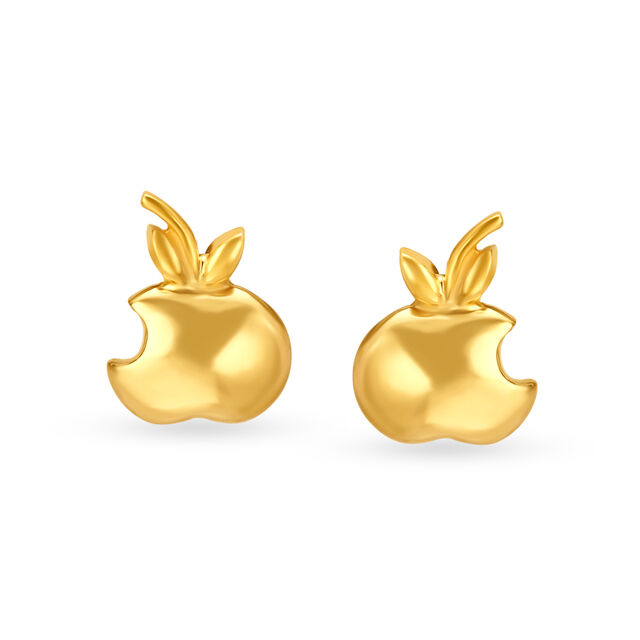 Cutesy Fancy Gold Stud Earrings 