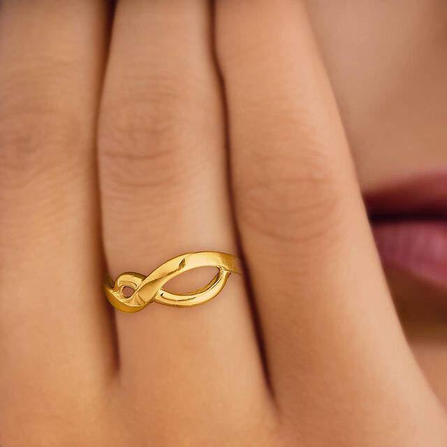 Timeless 22 Karat Yellow Gold Infinity Design Finger Ring,,hi-res