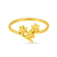 Adorable 22 Karat Yellow Gold Floral Finger Ring,,hi-res 2