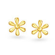 Floral Petite Gold Stud Earrings,,hi-res 