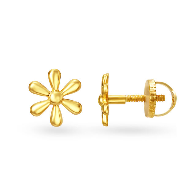 Floral Petite Gold Stud Earrings,,hi-res 2