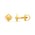 Chic Rhombic Gold Stud Earrings for Kids,,hi-res 2