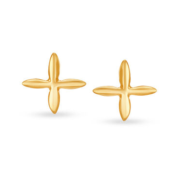 Pretty 22 Karat Yellow Gold Floral Studs