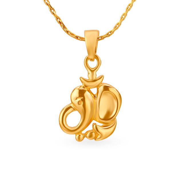 Charming 22 Karat Yellow Gold Ganesha Pendant