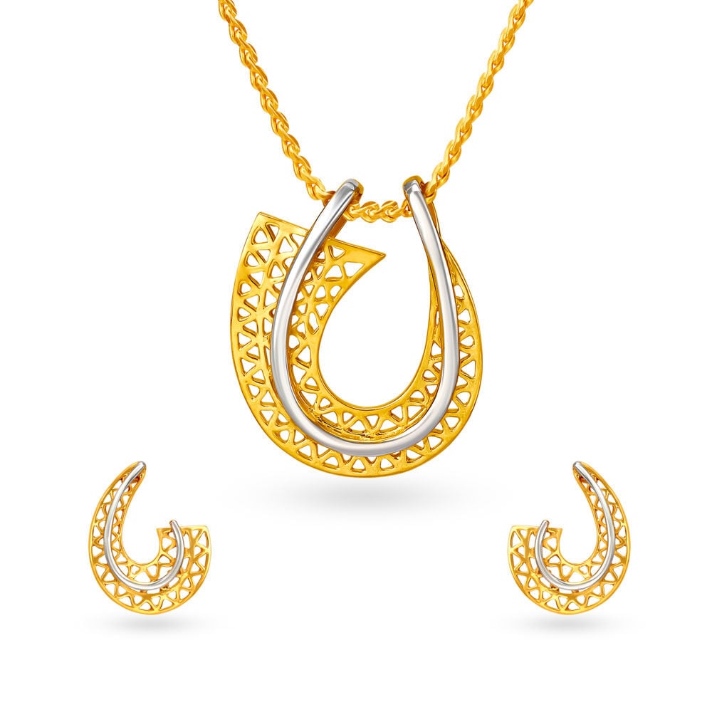 Buy Modish Pendant Set at Best Price Tanishq UAE