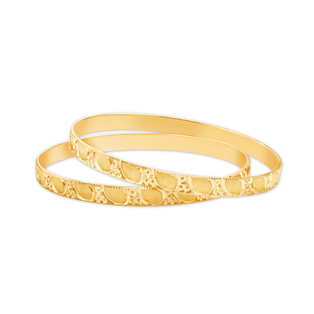 Cultured Yellow Gold Carved Bangles,,hi-res